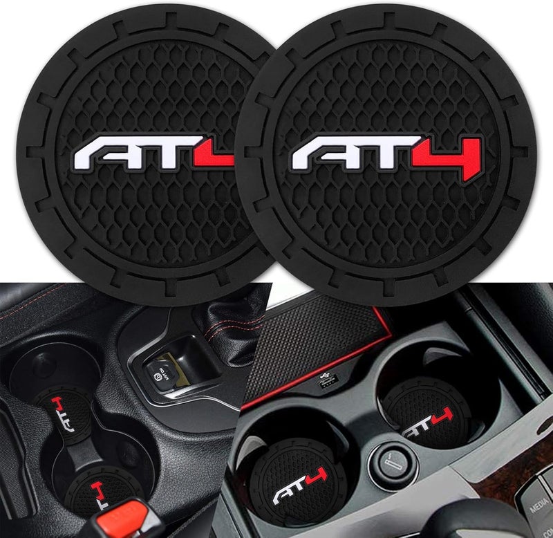 BFIVEANTE Car Cup Holder Coaster for GMC AT4,Silicone Cupholder Coaster,Car Interior Accessories,2.76 Inch 2 Pieces - Image 1